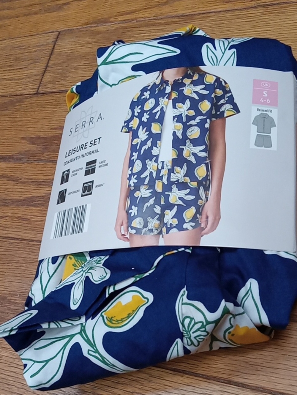 Serra Navy Lemon & White Floral Short Pajama Set